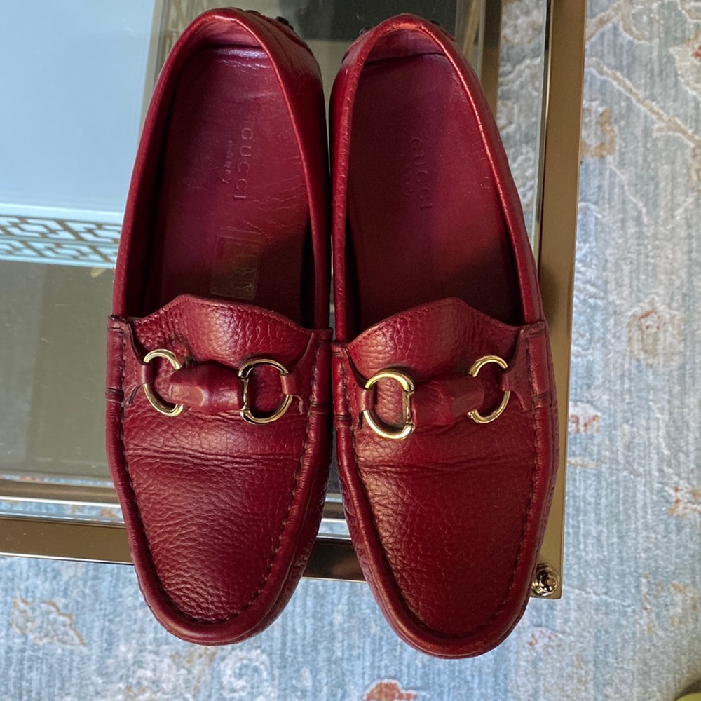 Gucci Leather Moccasins.